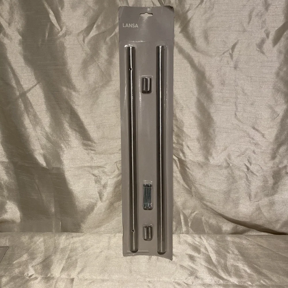 Vintage IKEA Lansa Stainless Cabinet Pulls, 17.5”-Set of 22, Thailand